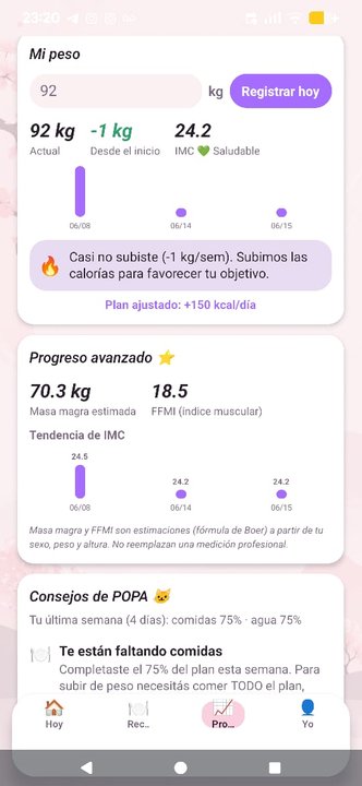 Alimentando a POPA — captura de pantalla