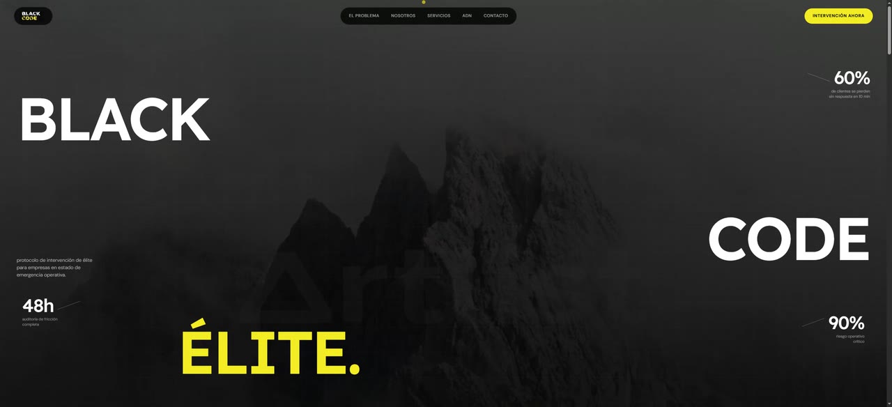 Black Code — landing de alto impacto