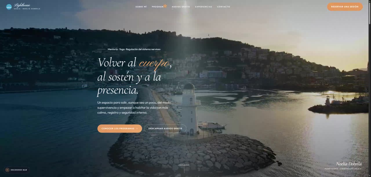 Lighthouse Yoga — sitio editorial con agenda